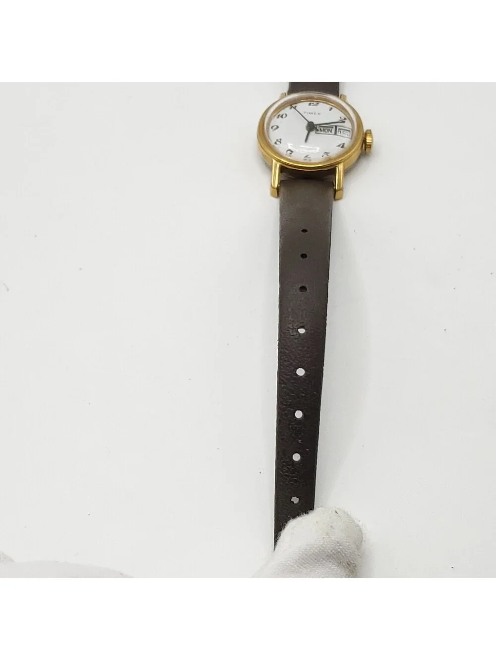 Timex Mechanical White Day/Date Dial Womens Watch 24mm Running